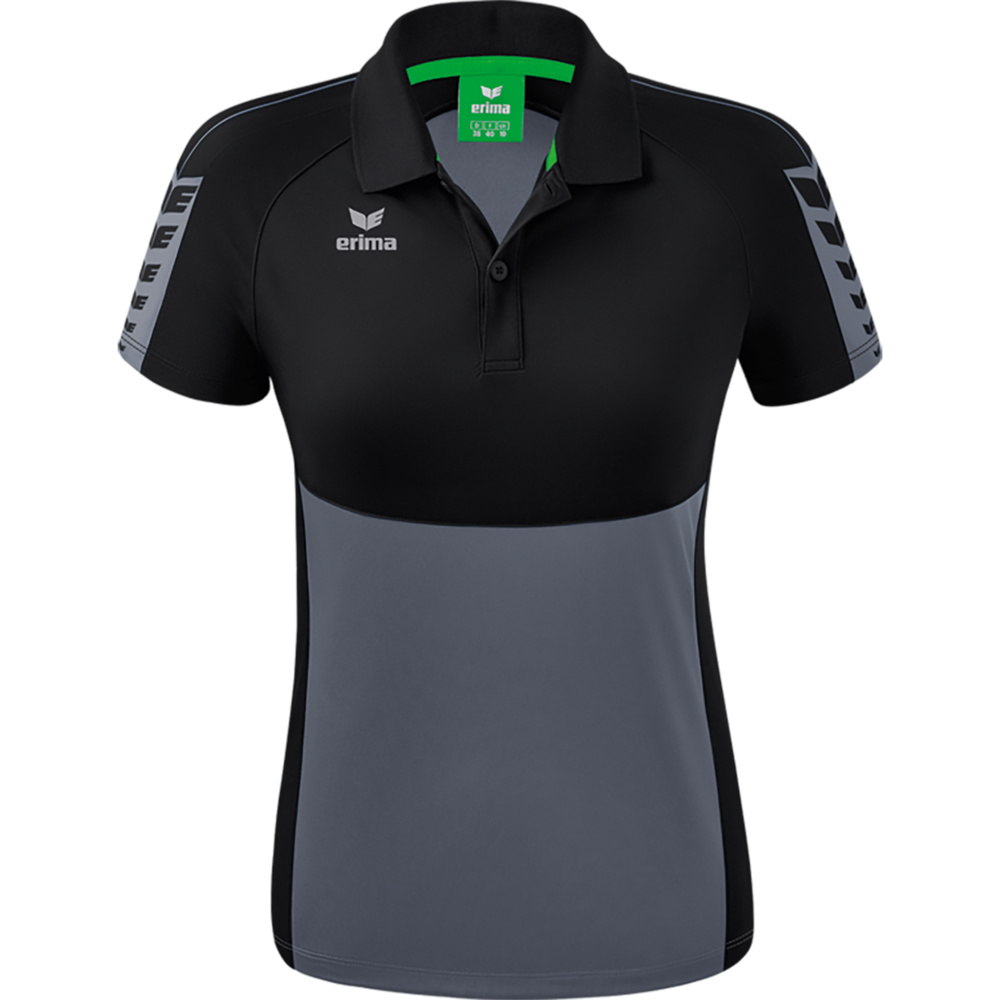 ERIMA SIX WINGS POLO-SHIRT, SLATE GREY-BLACK WOMEN. 