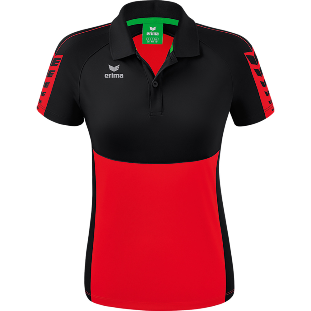 ERIMA SIX WINGS POLO SHIRT RED BLACK WOMEN