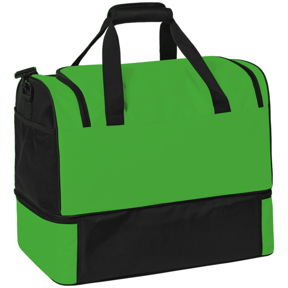 ERIMA SIX WINGS SPORTS BAG WITH BOTTOM COMPARTMENT, GREEN-BLACK. 