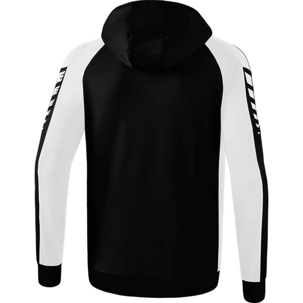 ERIMA SIX WINGS TRAINING JACKET WITH HOOD, BLACK-WHITE KIDS. 