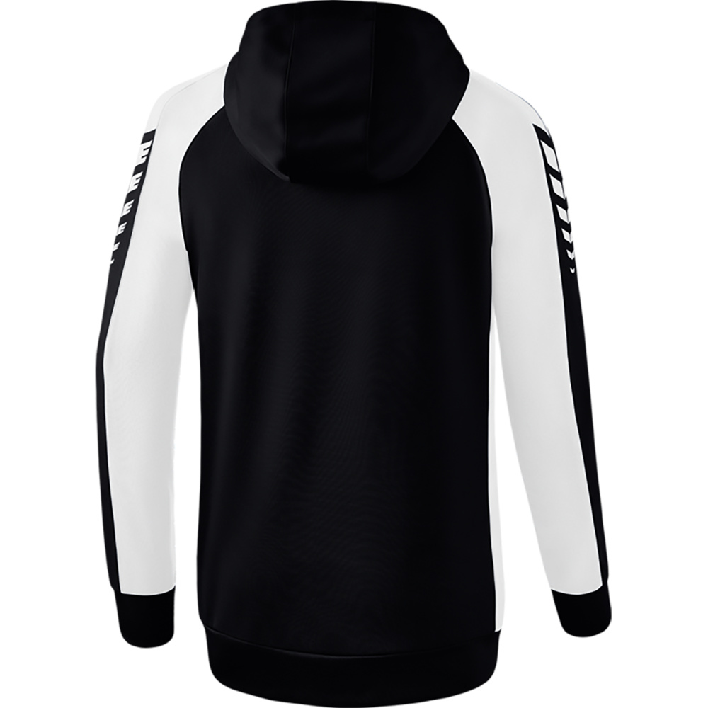 ERIMA SIX WINGS TRAINING JACKET WITH HOOD, BLACK-WHITE WOMEN. 