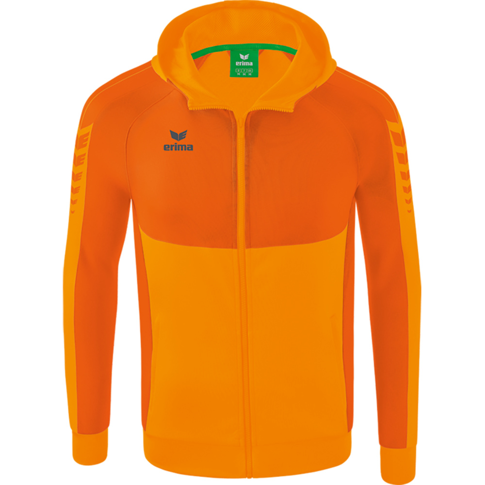 ERIMA SIX WINGS TRAINING JACKET WITH HOOD, NEW ORANGE-ORANGE MEN. 