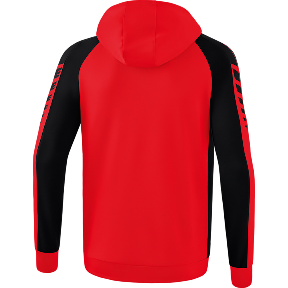 ERIMA SIX WINGS TRAINING JACKET WITH HOOD, RED-BLACK KIDS. 