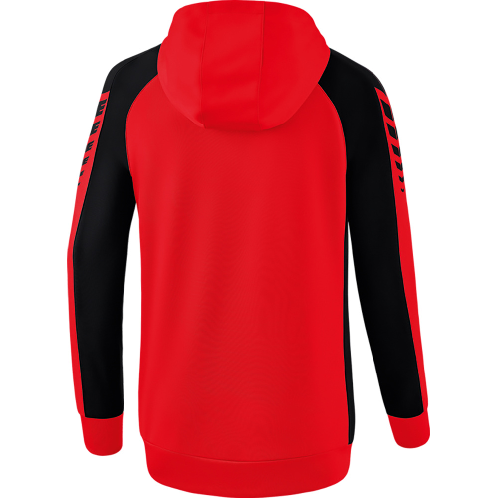 ERIMA SIX WINGS TRAINING JACKET WITH HOOD, RED-BLACK WOMEN. 