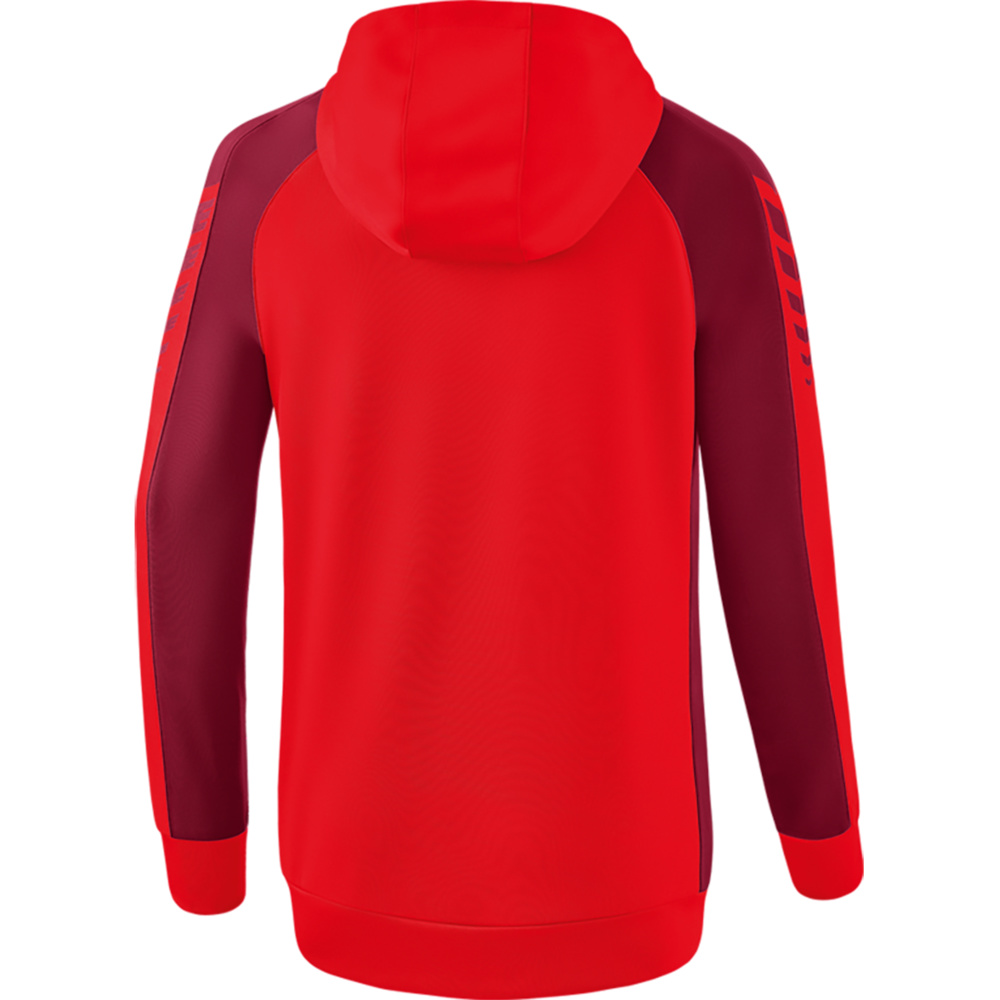 ERIMA SIX WINGS TRAINING JACKET WITH HOOD, RED-BORDEAUX WOMEN. 