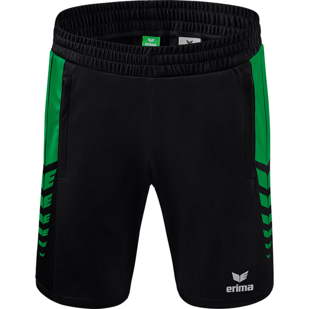 ERIMA SIX WINGS WORKER SHORTS, BLACK-EMERALD MEN. 