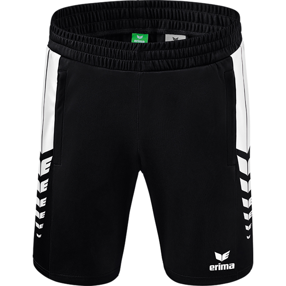 ERIMA SIX WINGS WORKER SHORTS, BLACK-WHITE KIDS. 