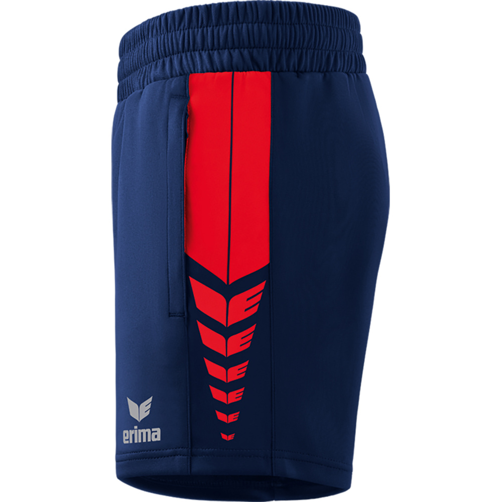 ERIMA SIX WINGS WORKER SHORTS, NEW NAVY-RED WOMEN. 