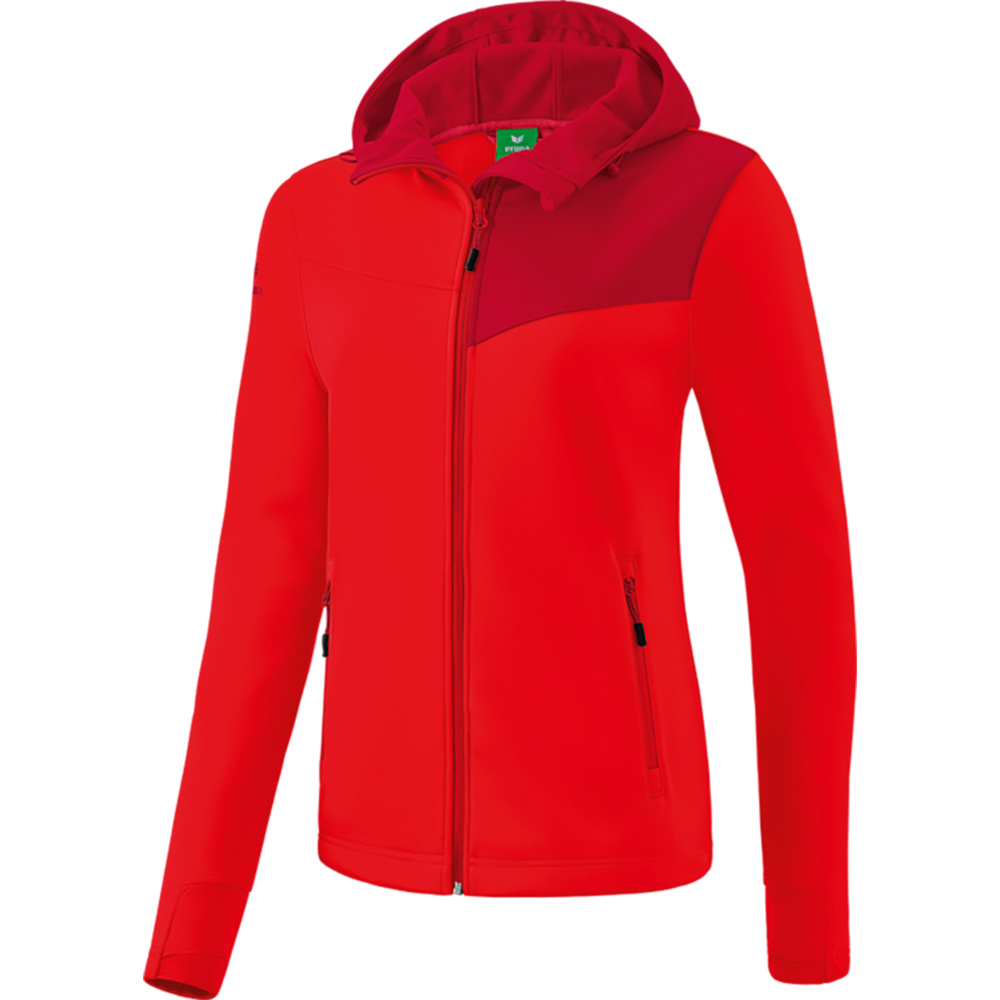 ERIMA SOFTSHELL JACKET PERFORMANCE, RED-RUBY WOMEN. 