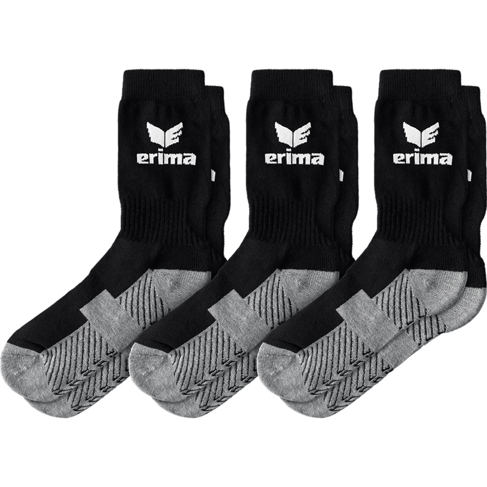 ERIMA SPORTS SOCKS, BLACK-WHITE (3 PAIRS). 