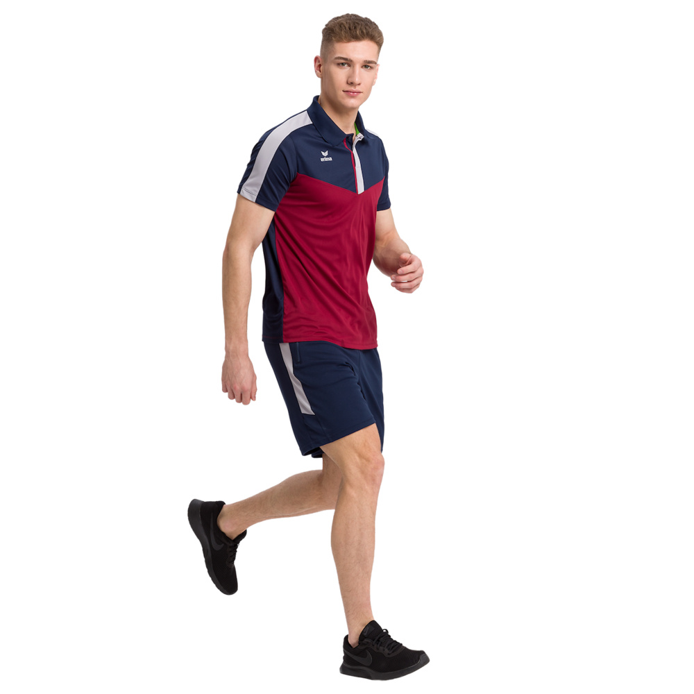 ERIMA SQUAD POLO-SHIRT, NAVY-BORDEAUX-SILVER MEN. 