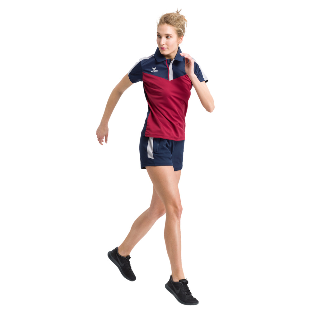 ERIMA SQUAD POLO-SHIRT, NAVY-BORDEAUX-SILVER WOMEN. 