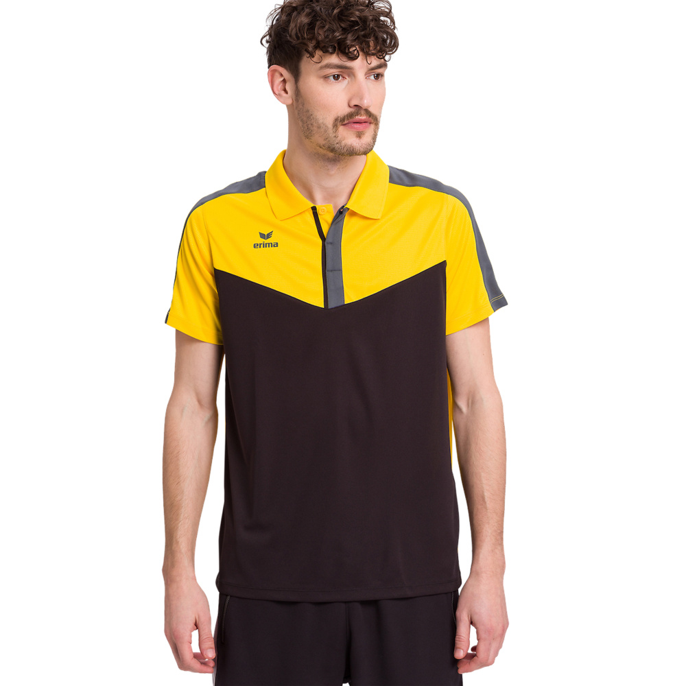 Mens black and yellow polo shirt best sale