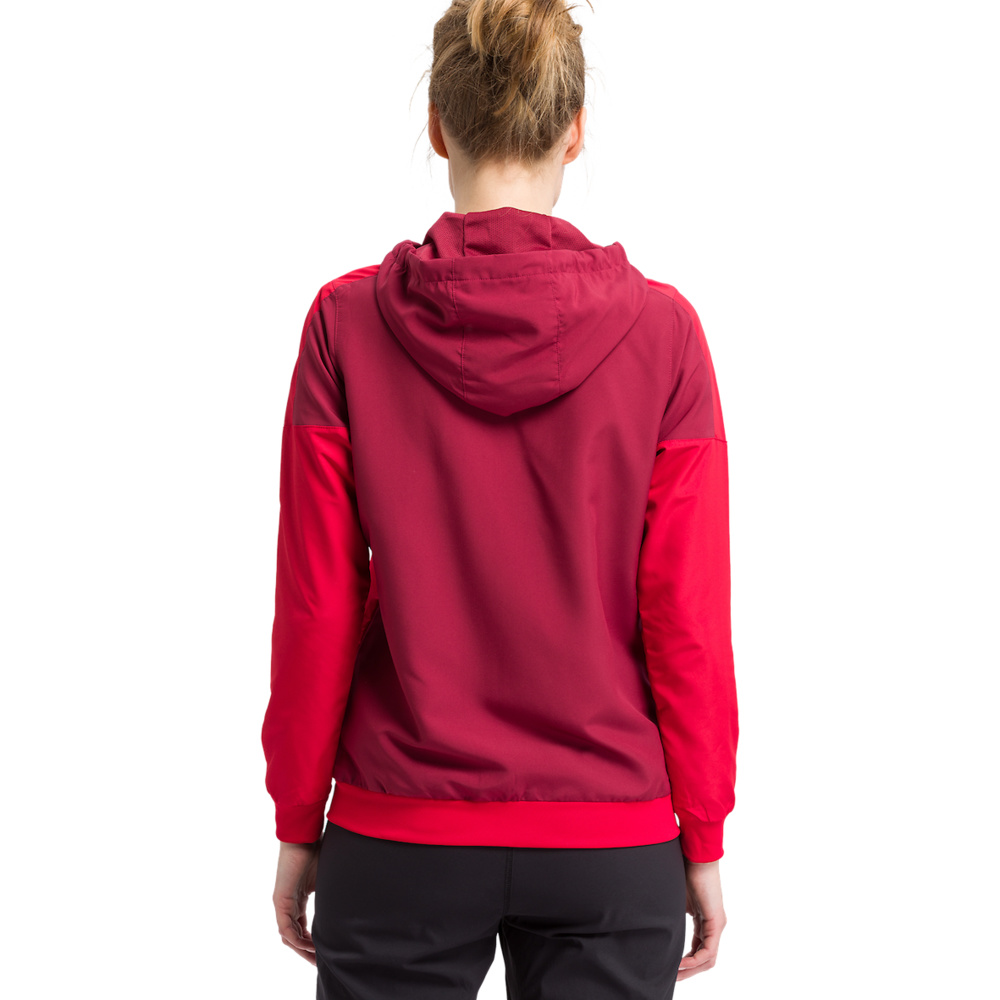 ERIMA SQUAD TRACK TOP JACKET WITH HOOD, BORDEAUX-RED WOMEN. 