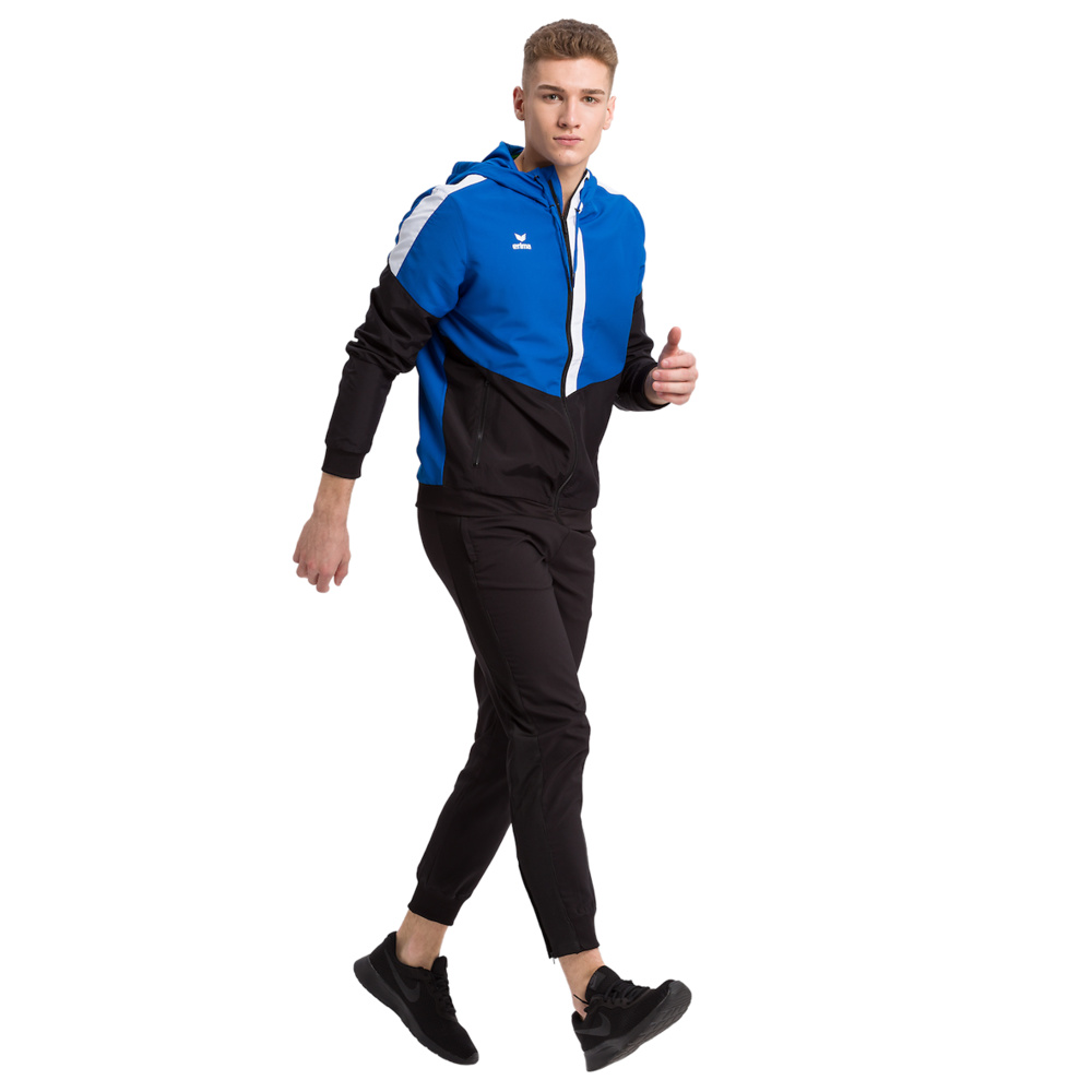 ERIMA SQUAD TRACK TOP JACKET WITH HOOD, ROYAL-BLACK-WHITE MEN. 