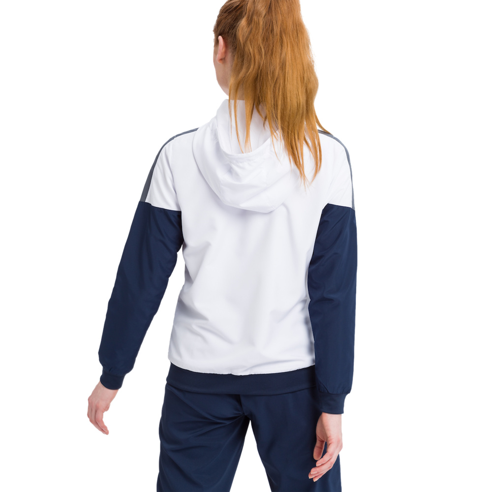 ERIMA SQUAD TRACK TOP JACKET WITH HOOD, WHITE-NAVY-SLATE GREY WOMEN. 