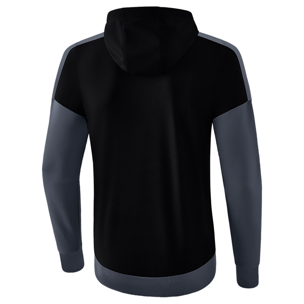 ERIMA SQUAD TRAINING JACKET WITH HOOD, BLACK-GREY SILVER MEN. 