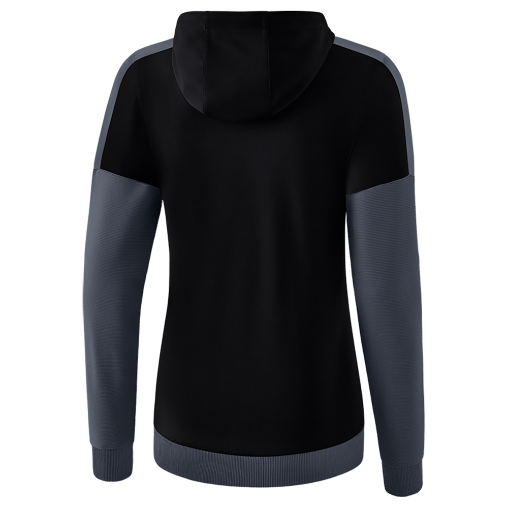 ERIMA SQUAD TRAINING JACKET WITH HOOD, BLACK-SLATE GREY WOMEN. 