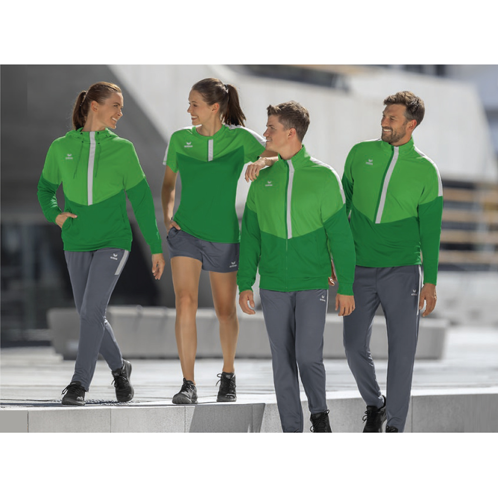 ERIMA SQUAD TRAINING JACKET WITH HOOD, GREEN-EMERALD-PLATE KIDS 