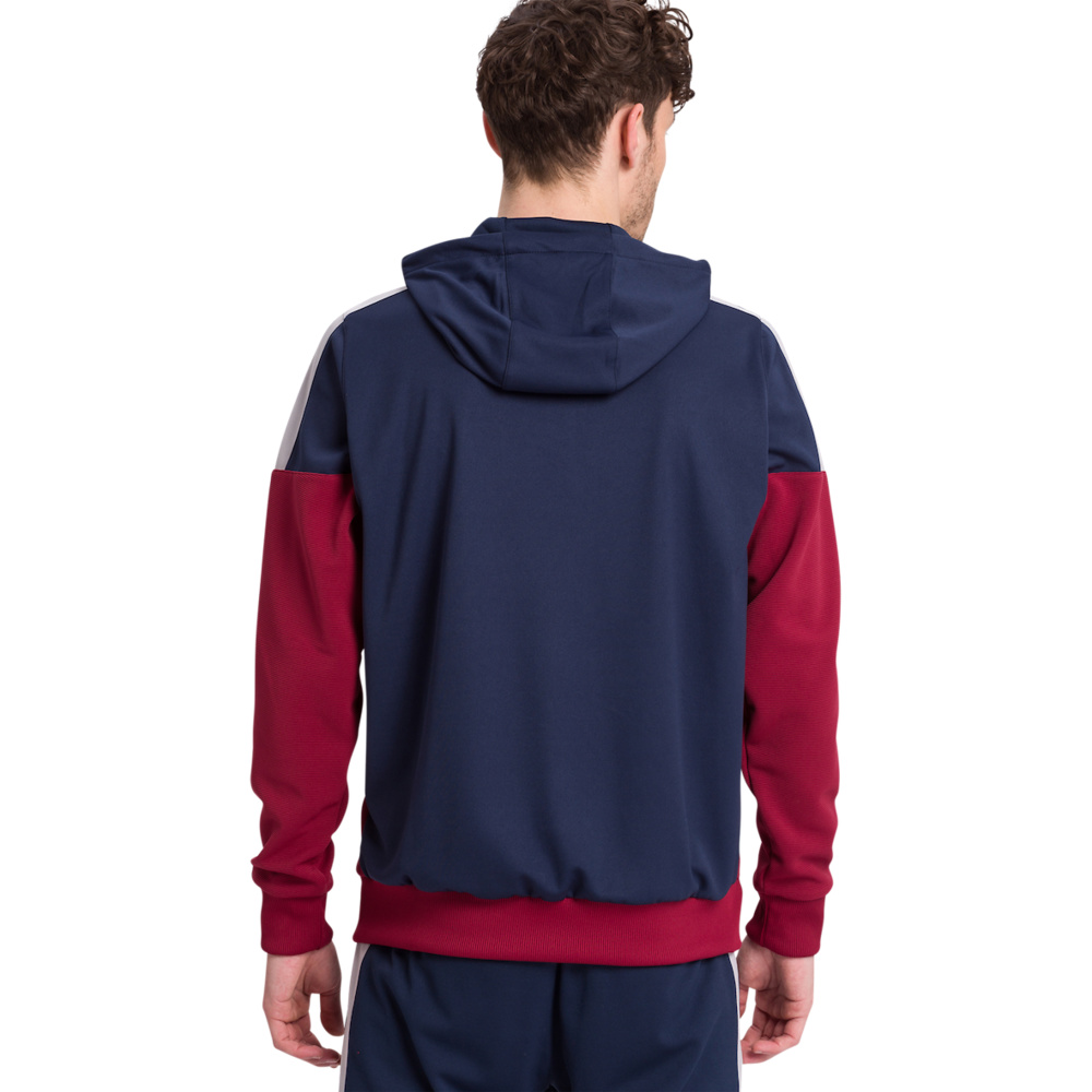 ERIMA SQUAD TRAINING JACKET WITH HOOD, NAVY-BORDEAUX-SILVER KIDS. 