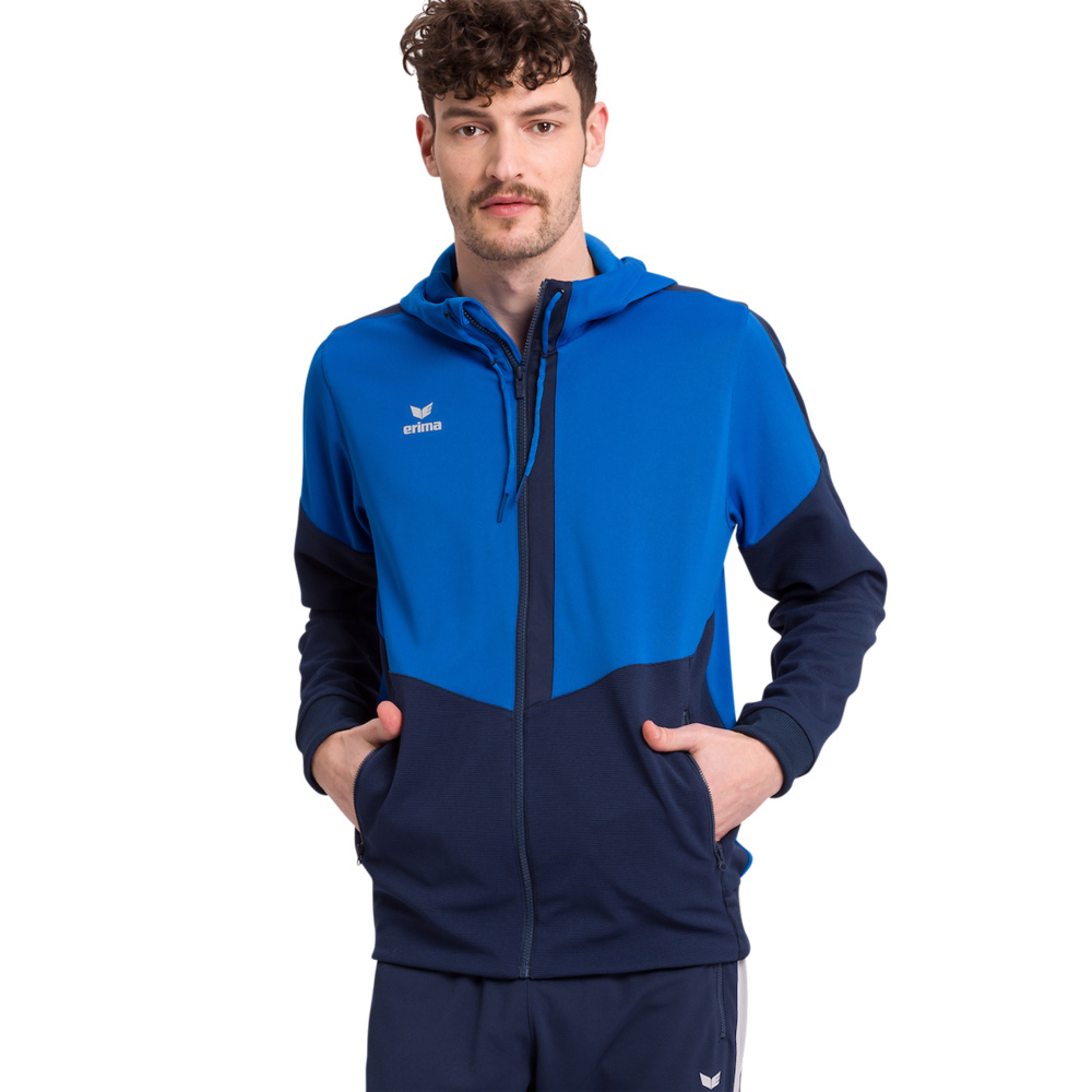 ERIMA SQUAD TRAINING JACKET WITH HOOD, ROYAL-NAVY MEN. 