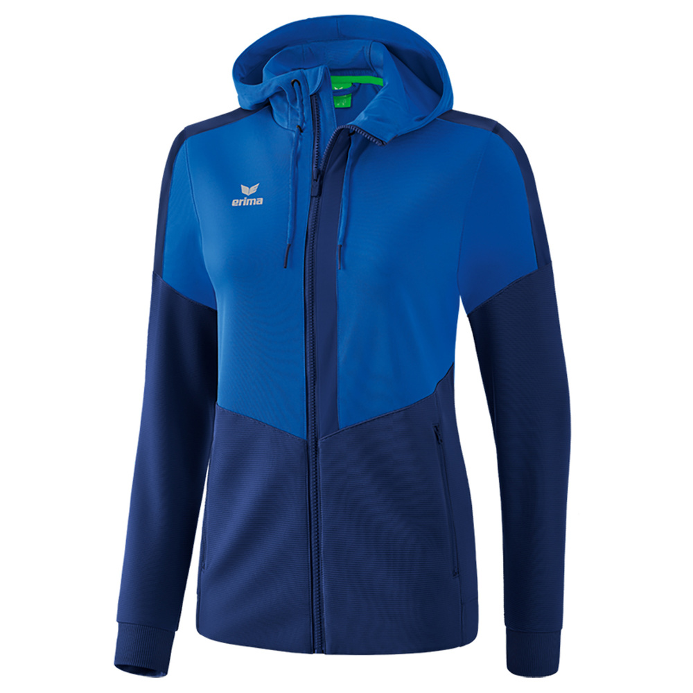 ERIMA SQUAD TRAINING JACKET WITH HOOD, ROYAL-NAVY WOMEN. 