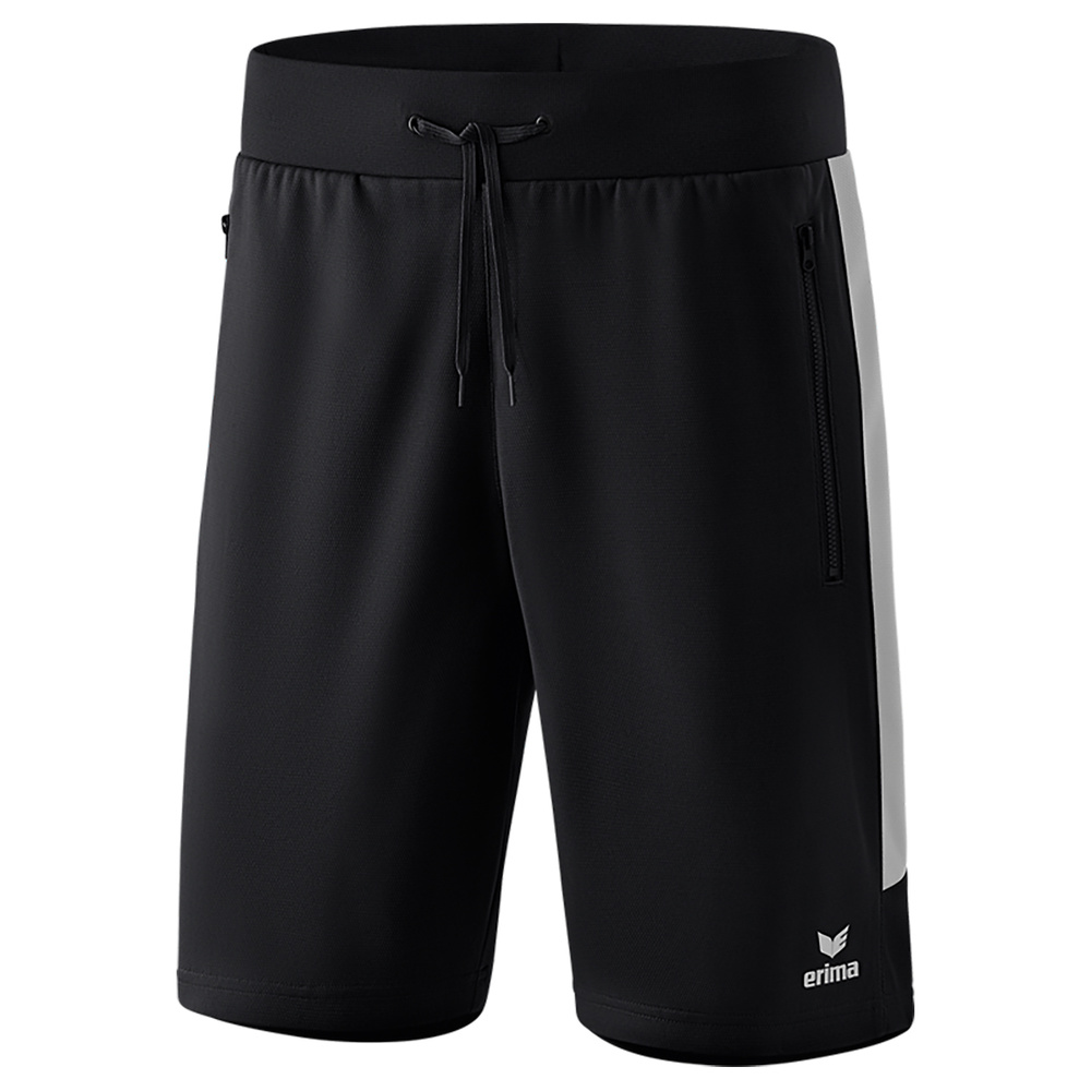 ERIMA SQUAD WORKER SHORTS, BLACK-SILVER GREY KIDS. 