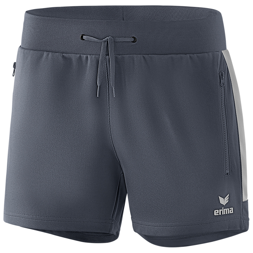 ERIMA SQUAD WORKER SHORTS, SLATE GREY-SILVER GREY WOMEN. 