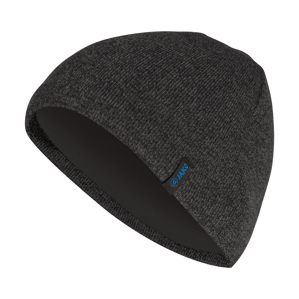 GORRO DE PUNTO JAKO, NEGRO MELANGE. 