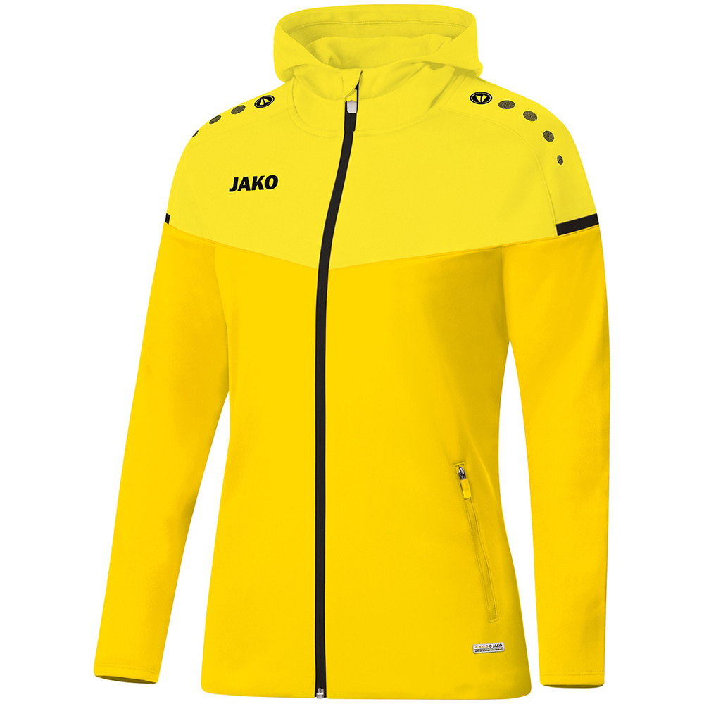 HOODED JACKET JAKO CHAMP 2.0, CITRO-LIGHT CITRO WOMEN. 