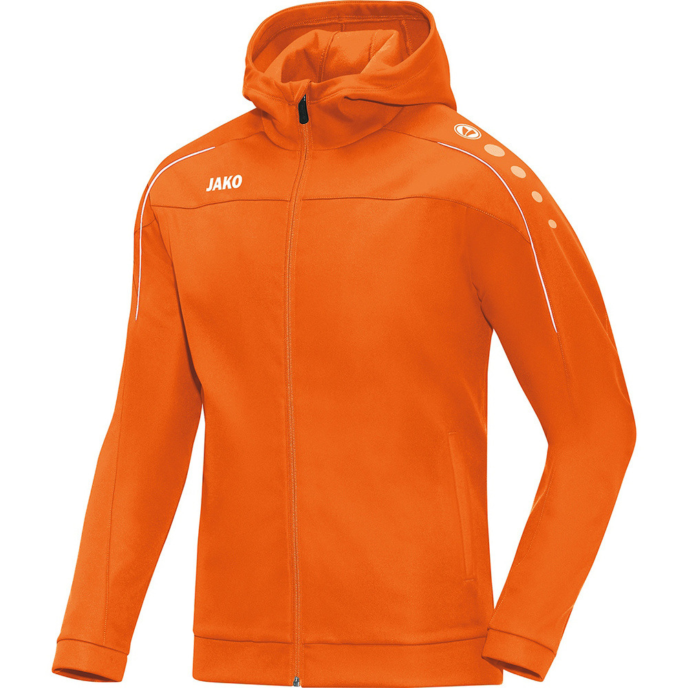 HOODED JACKET JAKO CLASSICO, NEON ORANGE WOMEN. 