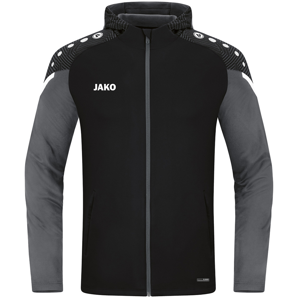 HOODED JACKET JAKO PERFORMANCE, BLACK-ANTHRA LIGHT KIDS. 