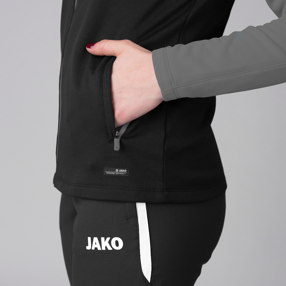 HOODED JACKET JAKO PERFORMANCE, BLACK-ANTHRA LIGHT WOMEN. 