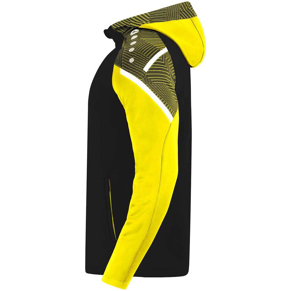 HOODED JACKET JAKO PERFORMANCE, BLACK-SOFT-YELLOW KIDS. 