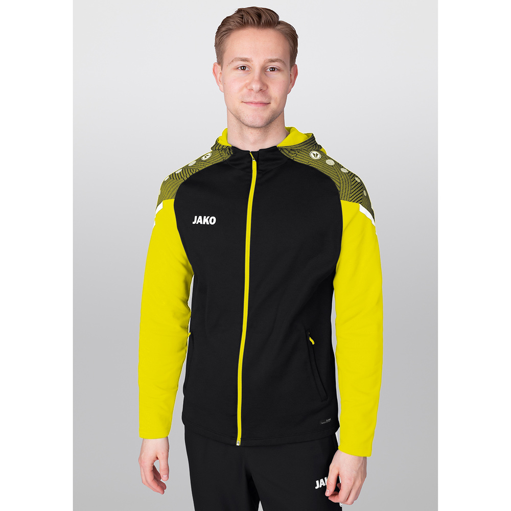 HOODED JACKET JAKO PERFORMANCE, BLACK-SOFT-YELLOW MEN. 