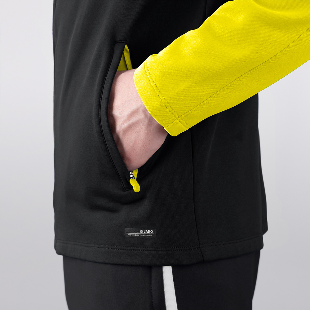 HOODED JACKET JAKO PERFORMANCE, BLACK-SOFT-YELLOW MEN. 