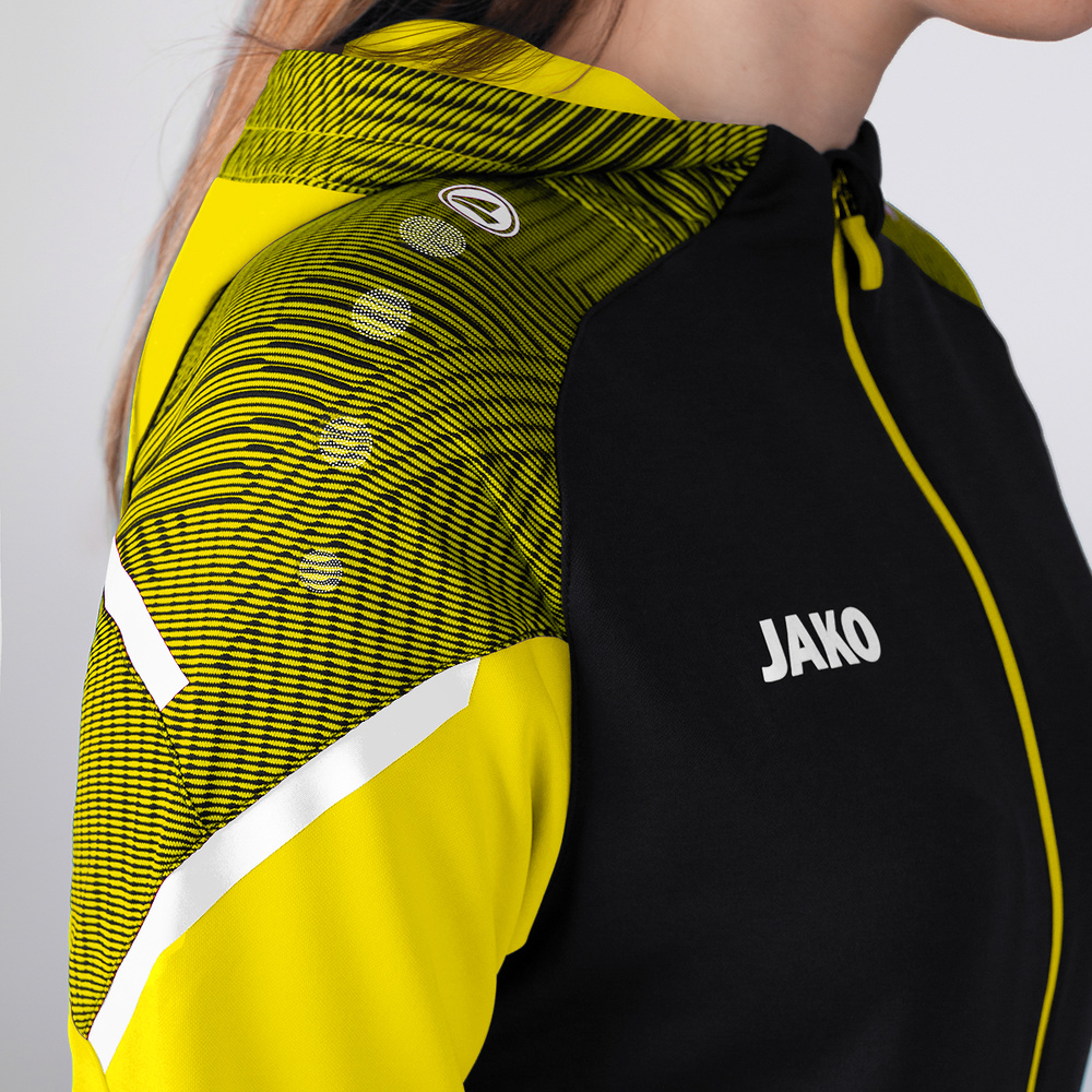 HOODED JACKET JAKO PERFORMANCE, BLACK-SOFT-YELLOW WOMEN. 