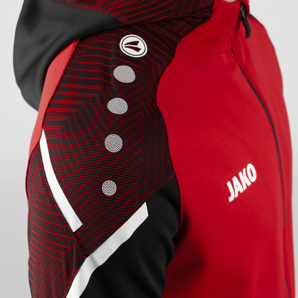 HOODED JACKET JAKO PERFORMANCE, RED-BLACK KIDS. 