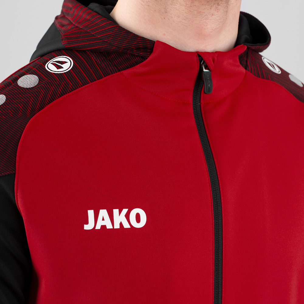 HOODED JACKET JAKO PERFORMANCE, RED-BLACK KIDS. 