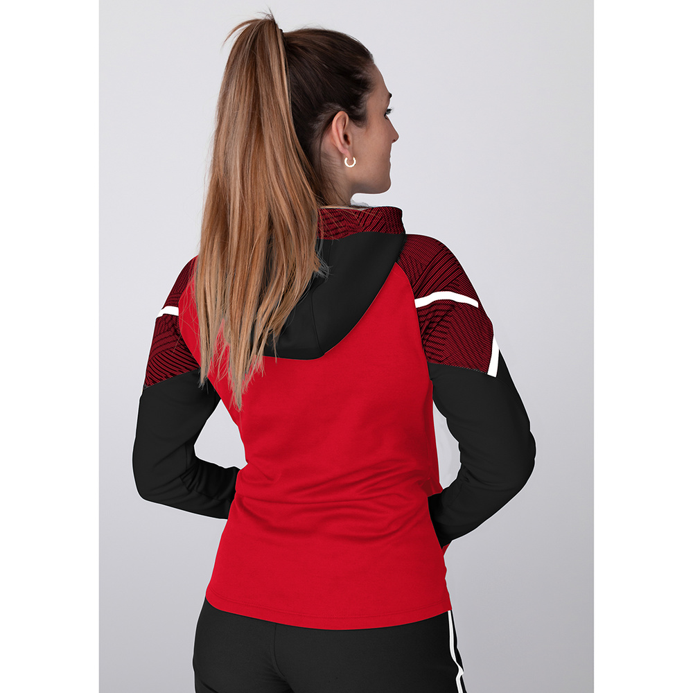 HOODED JACKET JAKO PERFORMANCE, RED-BLACK WOMEN. 