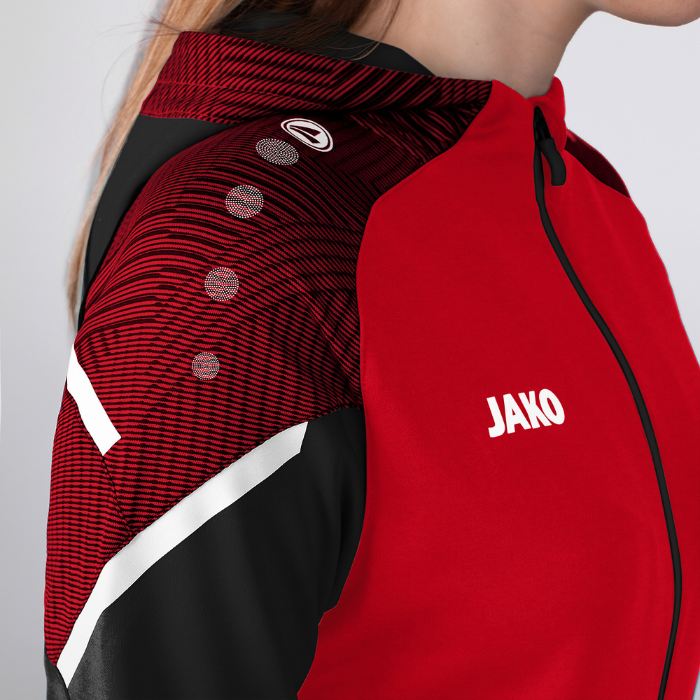 HOODED JACKET JAKO PERFORMANCE, RED-BLACK WOMEN. 