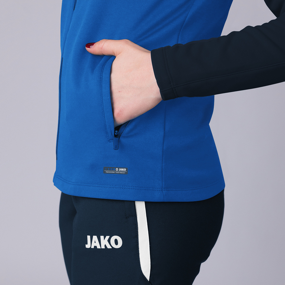 HOODED JACKET JAKO PERFORMANCE, ROYAL-SEABLUE WOMEN. 