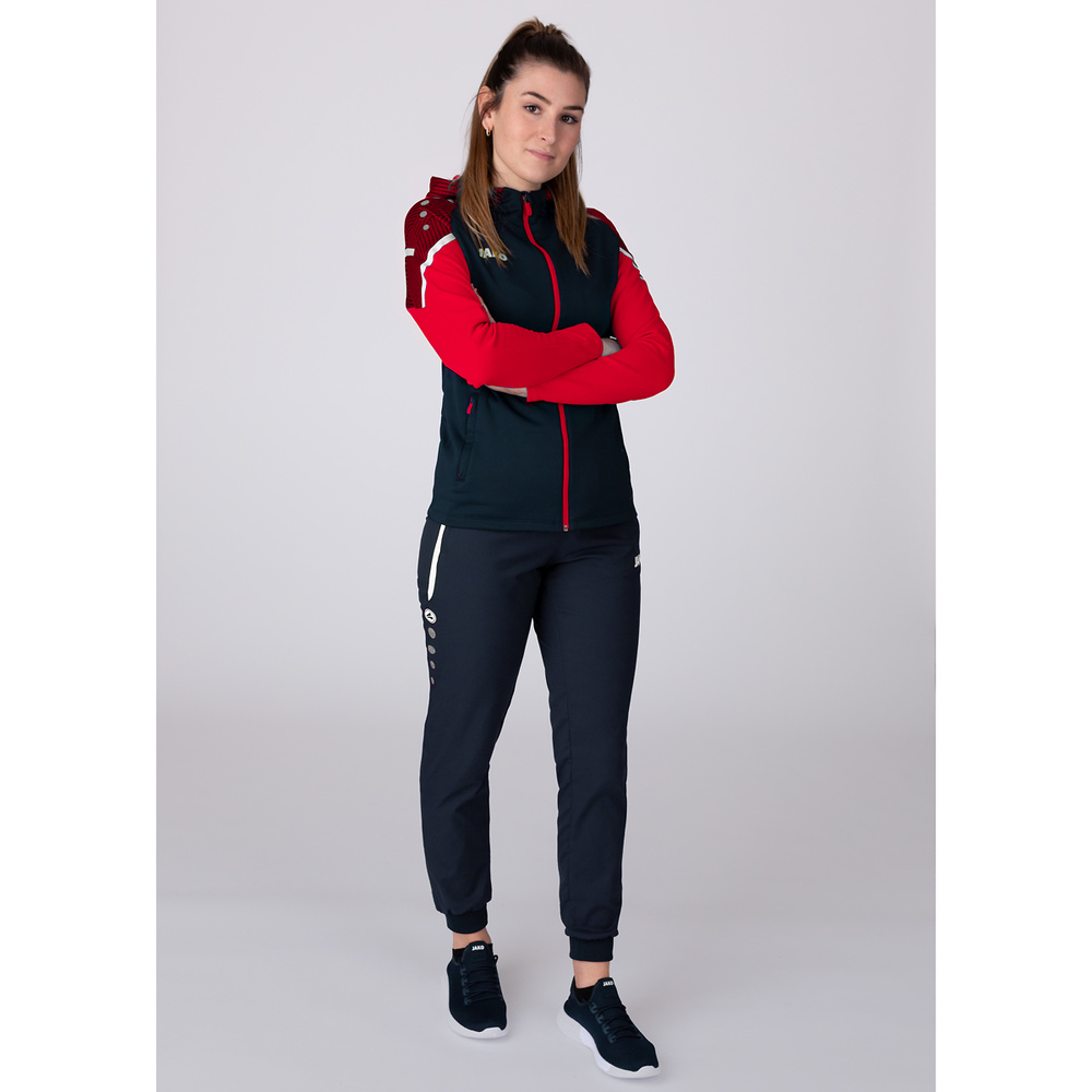 HOODED JACKET JAKO PERFORMANCE, SEABLUE-RED WOMEN. 