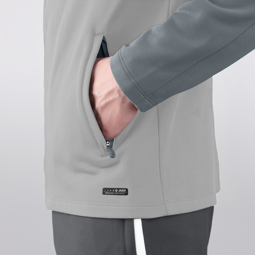 HOODED JACKET JAKO PERFORMANCE, SOFT GREY-STONE GREY MEN. 