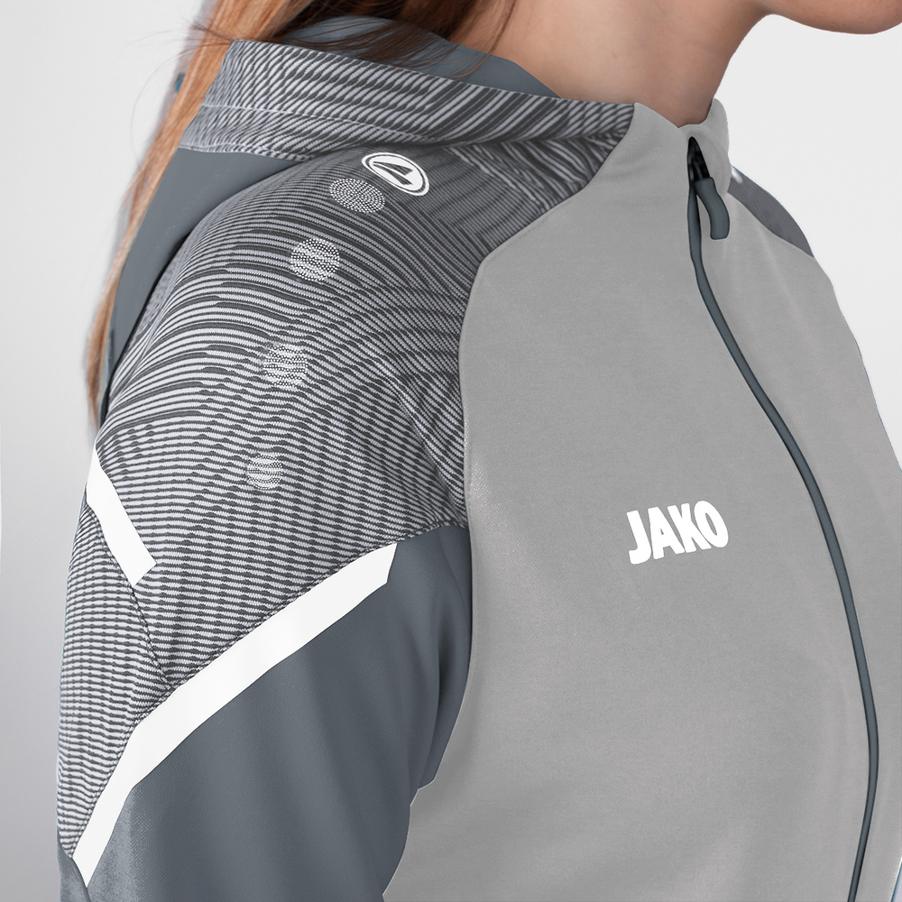 HOODED JACKET JAKO PERFORMANCE, SOFT GREY-STONE GREY WOMEN. 