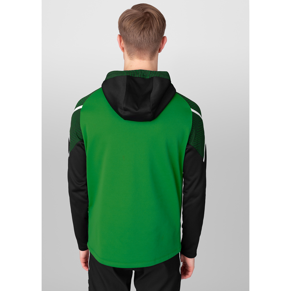 HOODED JACKET JAKO PERFORMANCE, SPORT GREEN-BLACK KIDS. 