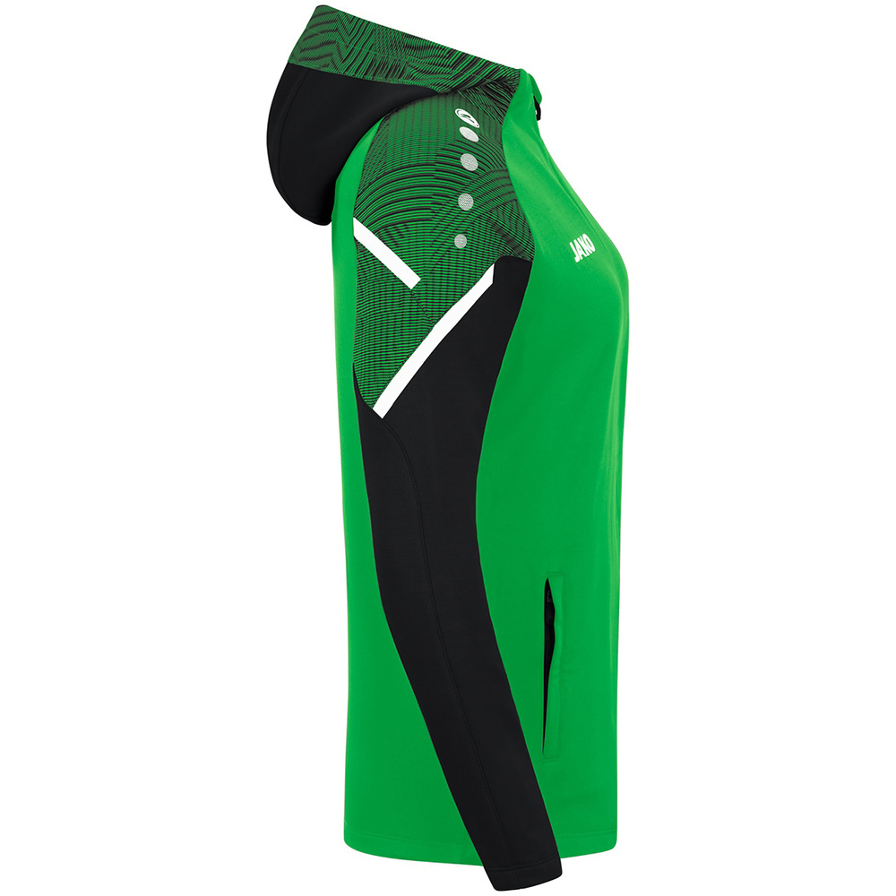 HOODED JACKET JAKO PERFORMANCE, SPORT GREEN-BLACK WOMEN. 