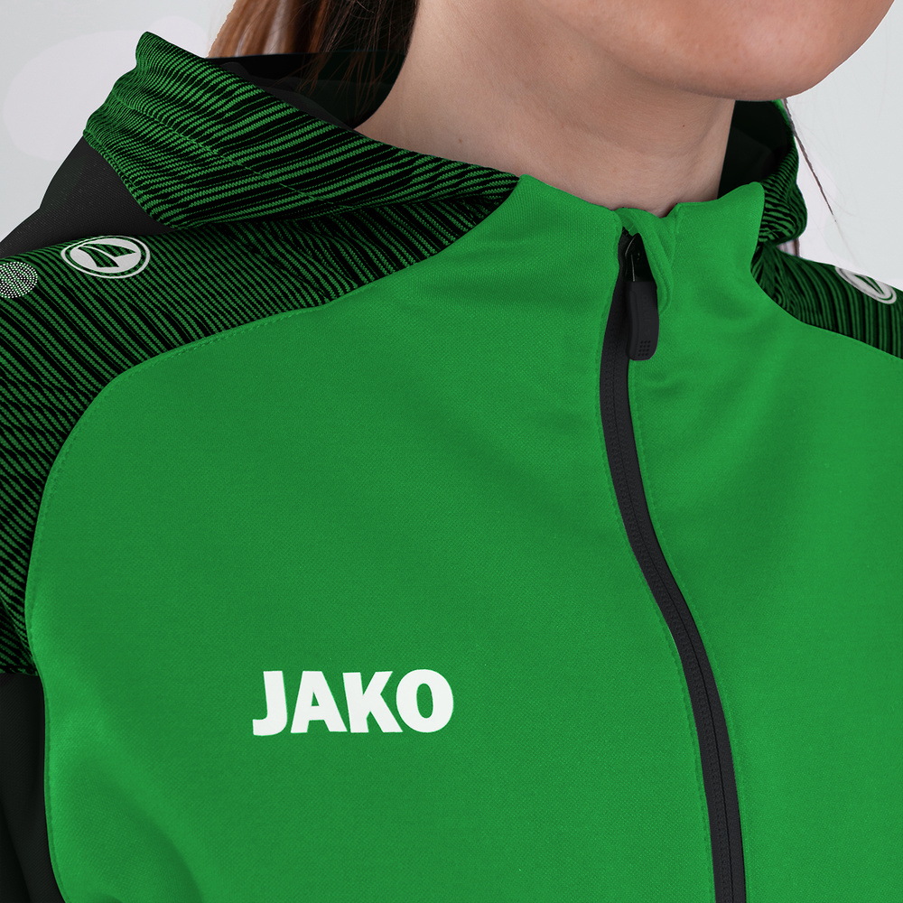 HOODED JACKET JAKO PERFORMANCE, SPORT GREEN-BLACK WOMEN. 