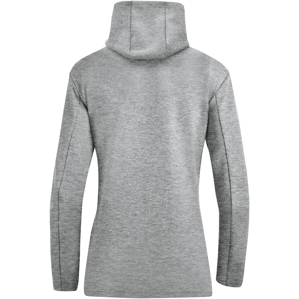 HOODED JACKET JAKO PREMIUM BASICS, LIGHT GREY MELANGE WOMEN. 