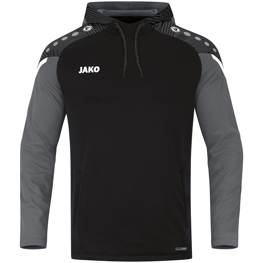 HOODED SWEATER JAKO PERFORMANCE, BLACK-ANTHRA LIGHT MEN. 